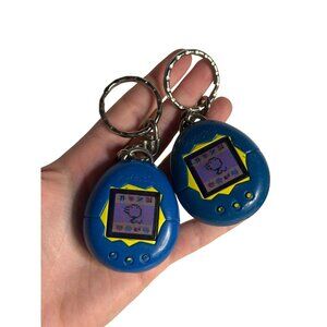 VTG 1997 McDonald’s Tamagotchi Blue‎ Keychain Toy Retro Pet Set-of-2 Happy Meal